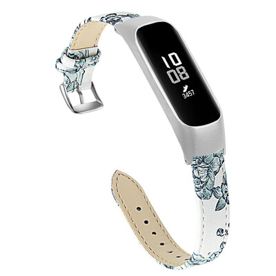 

ECSEM Metal Frame Leather Strap for Samsung Galaxy fit-e SM-R375 Smart Watch Bands for Kids Women Men