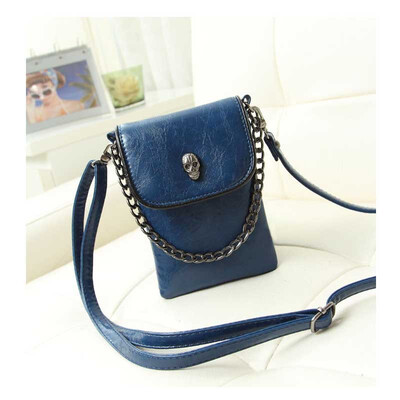

LKX Girl Messenger Simple Leisure Small Handbag Mobile Phone Mini Skull Saddle Bolsa Women Chain Fashion Feminina Hand Bags