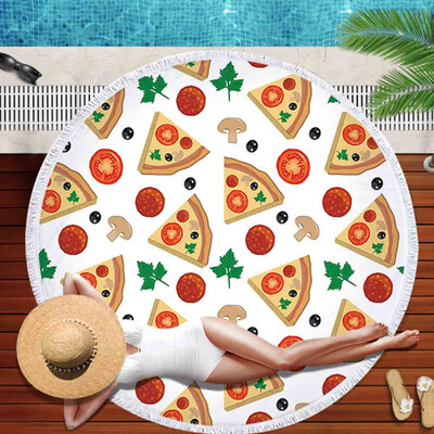 

Toponeto Large Round Beach Cloth Outdoor Picnic Blanket Polyester Printed Sand Beach Pad