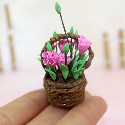 

YIWULA112 16 Doll-house Miniature Scene Model Potted Plant Pretend Play Toy