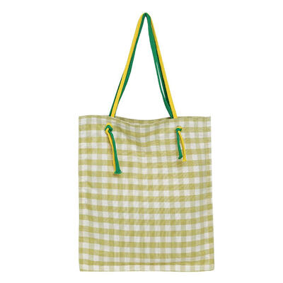 

Fashion Teenage Girls Tote Plaid Print Handbag Canvas Casual Shoulder Bag