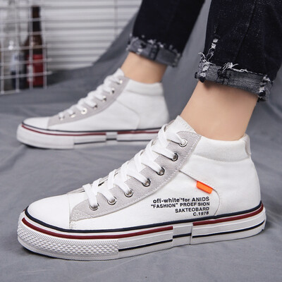 

Mens shoes in autumn new personality Douyin summer tide shoes Korean version of high-heeled canvas board shoes boys