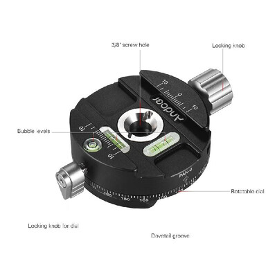 

Andoer PAN-0 360 Degree Rotating Disc Camera Quick Release Clamp 14" 38" Mounting Screw Hole AS Standard for Arca Swiss RRS Wimb
