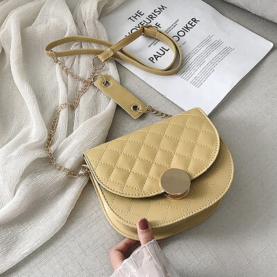 

Small bag female 2019 on the new high-end fashion port wind retro saddle bag shoulder Messenger bag rhombic chain bag