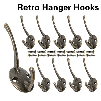

102030Pcs Cast Iron Coat Hooks Set Retro Hanger Hook Wall Mount Haak Hanger