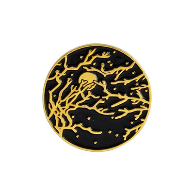 

Dark Moon Star Mountain Hand Badges Gothic Design Enamel Brooches Pins Black New Brooches & Pins