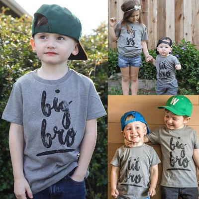 

Little Brother Big Sister Baby Boy Girl Casual Short Sleeve Cotton Tops T-shirt