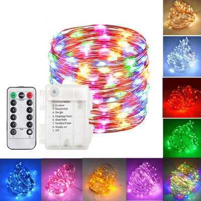

10m 100 String Lights Copper Wire LED String lights Holiday lighting Fairy Garland For Christmas Tree Wedding Party Decoration