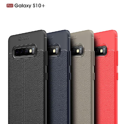 

Phone Case Leather TPU Phone Protection Cover Simple Lightweight Mobile Phone Protector for Samsung Galaxy S10 Plus