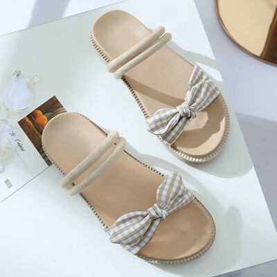 

Sandals Daughter Summer Fairy Wind Korean Edition Baitai ins Tidal Flat-soled Shoes Student Butterfly-knotted Slippers