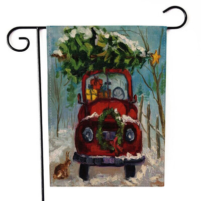 

Siaonvr Christmas Garden Flag Double Sided Banner Outdoor Lawn Decor Flag