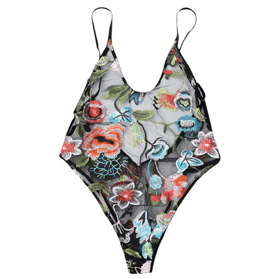 

Floral Embroidered Mesh Slip Teddy