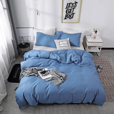 

Modern Simple Style Faddish Solid Color Sanding Three-Piece Suit Quilt Cover Pillowcase Beddings AU-Queen Model Silver Gray