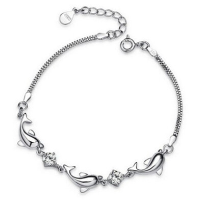 

Silvering Bracelet Dolphin Shaped Crystal Ladies Jewelry For Girlfriend Gifts
