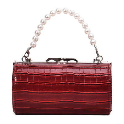 

Women Pearl Grain Cylinders PU Messenger Chain Bag Cylindrical Handbags