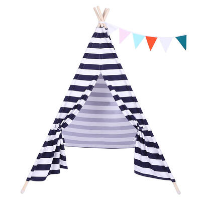 

Ktaxon Indian Canvas Teepee Children Playhouse Kids Play Tent for Indoor Outdoor Blue