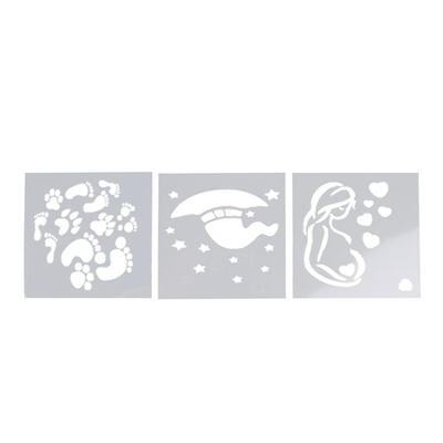

3pcs Fondant Cake Stencil Mould Cookie Coffee Decorate Mold Sugarcraft Tool