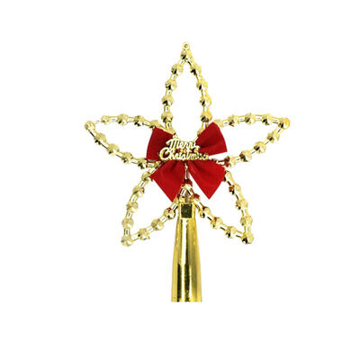 

Christmas Tree Star Topper Xmas Tree Topper Star Christmas Decoration Tree-top Star With Red Bowtie