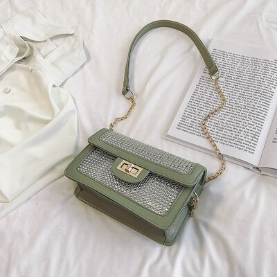 

New small bag Western style handbags new 2019 Messenger bag female wild ins laser chain small square bag