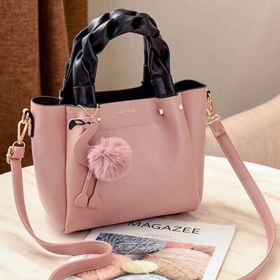 

Women Shoulder Bag Leather Fashion Flamingo Hairball Tote Bag Luxury Handbag