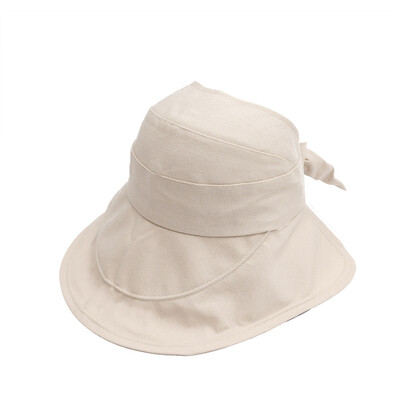 

Female Korean fashionable foldable empty hat Japanese sunscreen sunshade hat bow fisherman hat for summer outings