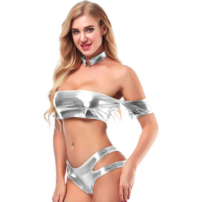 

Toponeto 3PC Women Sexy Lingerie pajamas Clubwear Leather Underwear Performance Clothe