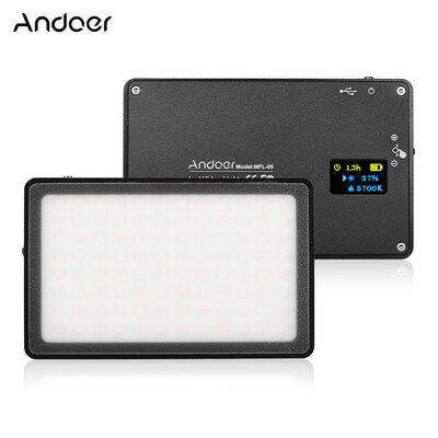 

Andoer MFL-05 Mini LED Video Light Camera Photography Lamp 3500K-5700K Dimmable 96pcs LEDs Built-in Rechargeable Li-ion Battery fo