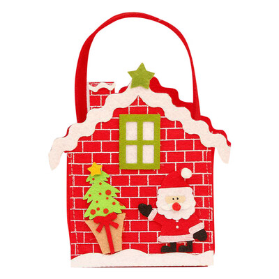 

Tailored Non-woven small candy gift bag Santa snowman house apple bag tote