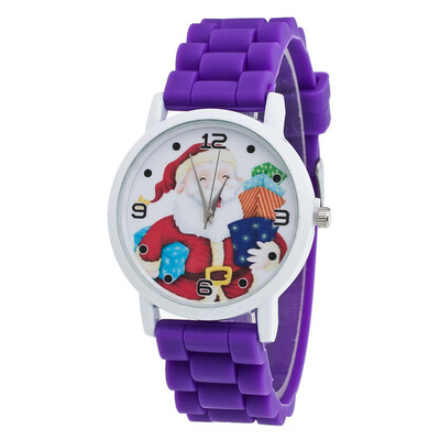 

Christmas New Fashion Wristwatch Vintage Silicone Strap Quartz Wrist Watch for Ladies Women Relogio Feminino