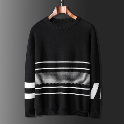 

Toponeto Mens Autumn Winter Casual Long Sleeve Cotton Solid Color Sweaters Tops