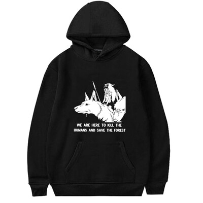 

Herqw61 Womens Princess Mononoke Wolf Hoodies Anime Mononoke Hime Fashion Long Sleeve Pullover Sweatshirt