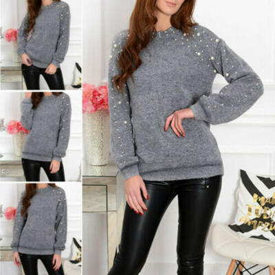 

Womens Slim Knitted Crew Neck Cashmere Jumper Pullover Elasticity cozy Sweater