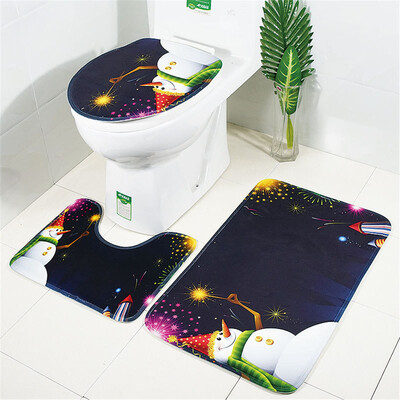 

Toponeto 3pcs Christmas Suction Grip Bath Mat Bathroom Kitchen Carpet Doormats Decor