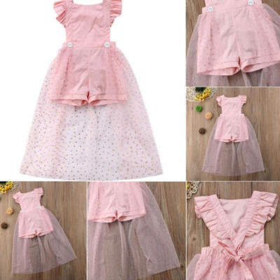

Newest Newborn Kids Baby Girls Pink Romper Party Lace Tutu Dress Clothes Outfit