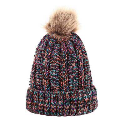

Tailored New Women Men Winter Knitted Hat Metal Circle Hemming Hat Wool Cap