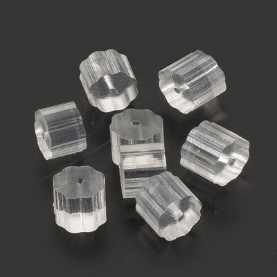 

Plastic Ear Nuts Earrings Backs Clear 4x4x3mm Hole 05mm