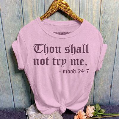 

Nomeni Women Fashion Casual O-Neck Letter Print Short Sleeve T-Shirt Top Blouses