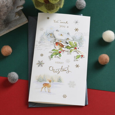 

3D Merry Christmas Card Holiday Greeting Cards Blessing Card Invitations Gifts