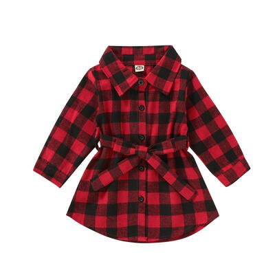 

Christmas Toddler Baby Girl Clothes Long Sleeve Plaids Shirt Dress Outfit Set