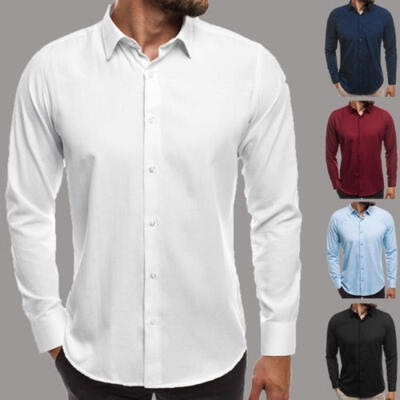 

Luxury Men Casual Stylish Slim Fit Long Sleeve Casual Business Formal Shirts Tops