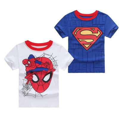 

NEW Summer Kids Boys Cotton Superman T-Shirt Short Sleeve Children Tees Costume Tops 2-7Y