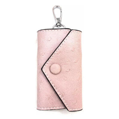 

Fashion Portable Small PU 6-Slot Key Storage Bag Case Holder Wallet With Buckle And Keychain Design