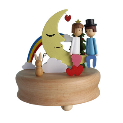 

Gobestart Handmade Love Theme Wooden Clockwork Music Box Craft Decoration