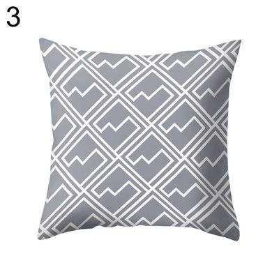 

Gray Geometric Square Throw Pillow Protector Case Cushion Cover Bedding Articles