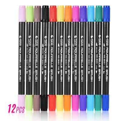 

11224364880PCS STA Watersoluble Double Headed Mark Pen Colorful Painting Pen Cartoon Art Design Hand Drawing Marker Pen Suit