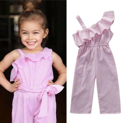 

Newborn Baby Girl Romper Jumpsuit Bodysuit Belt Bottom Pants Kids Outfit Clothes