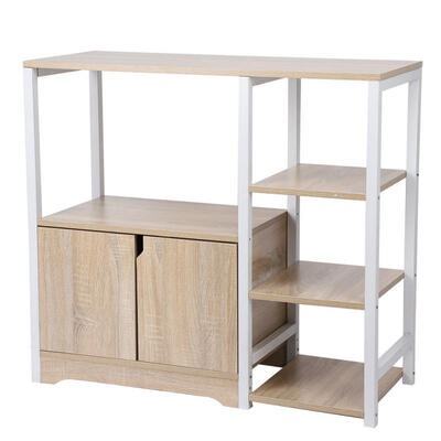 

Greensen Household Three-layer Storage Rack with Cabinet Kitchen Storage Cabinet Locker