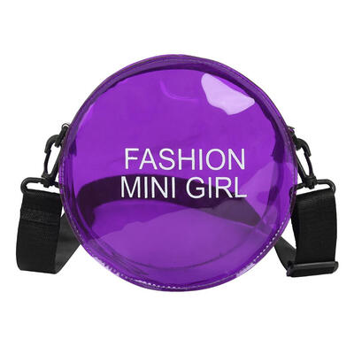 

Letter Print Transparent Shoulder Handbags PVC Women Round Crossbody Bags