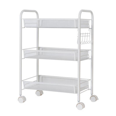 

3 Tier Shelf Shelving Rack Rolling Kitchen Pantry Storage Utility Cart