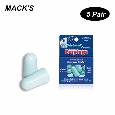 

MACKS 5 Pair Anti-noise Foam Earplugs Washable Professional Soundproof Ear Plugs for Sleeping Working Travelling Hearing Protecti